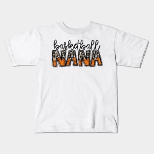 Basketball Nana Leopard   Basketball Nana Kids T-Shirt